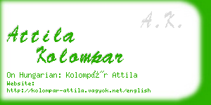 attila kolompar business card